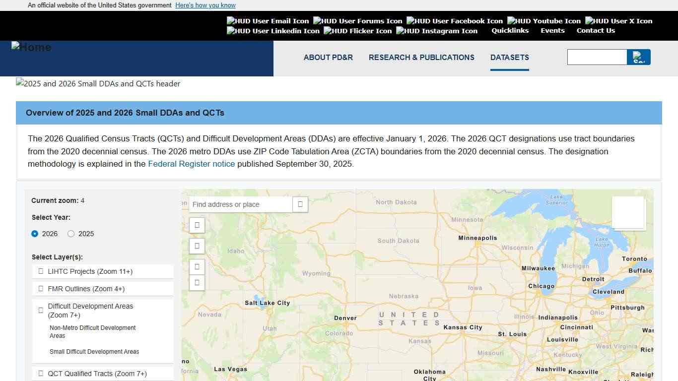 2025 and 2026 Small DDAs and QCTs HUD USER