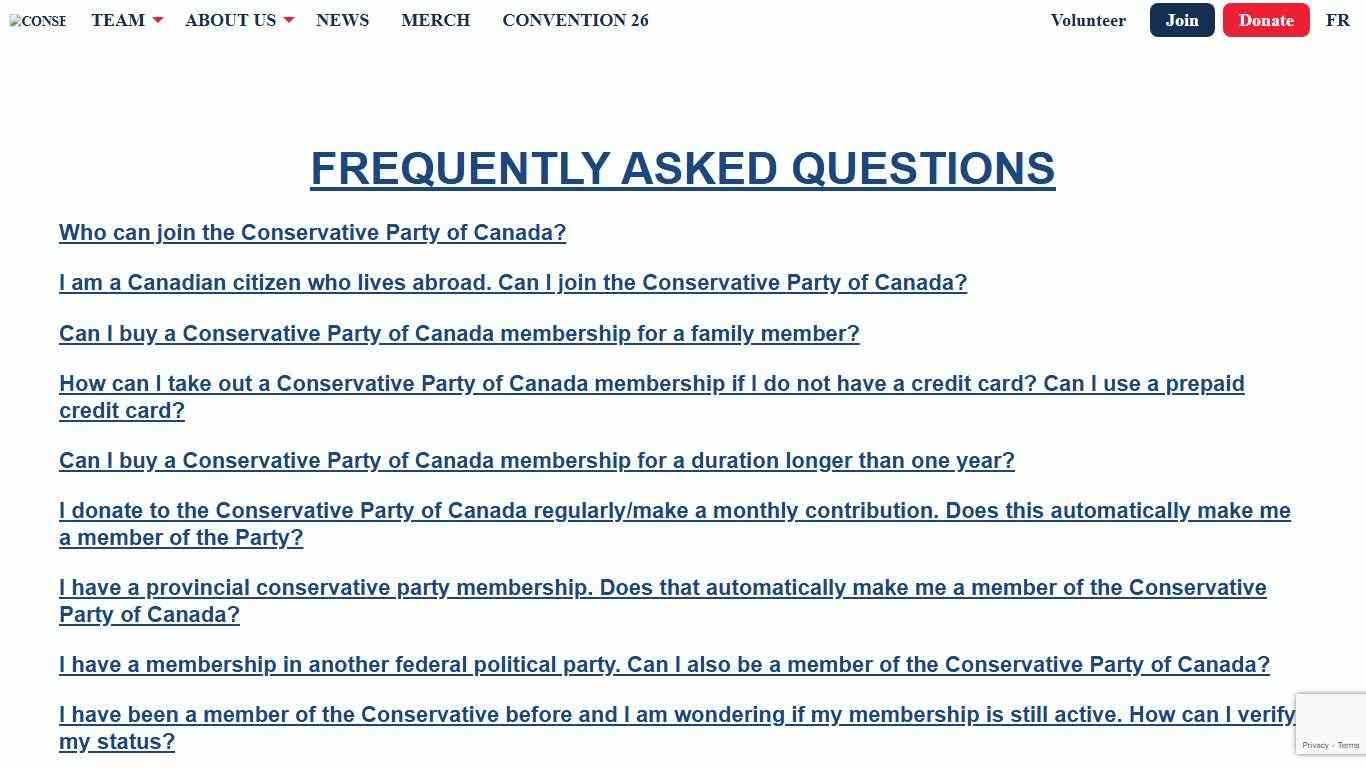 Contact Us - Conservative Party of Canada